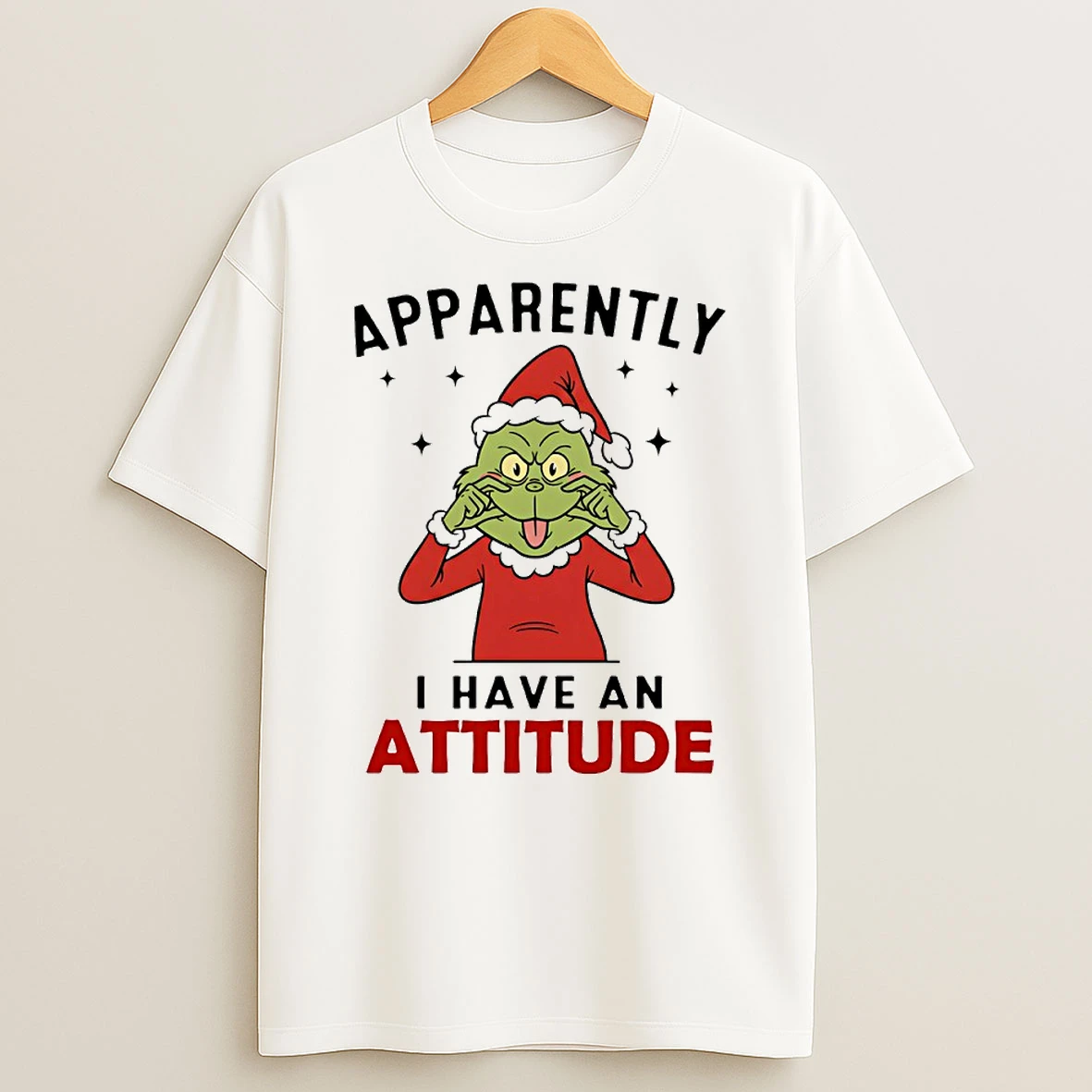 Grinch Apparently I Have An Attitude Circle T Shirt