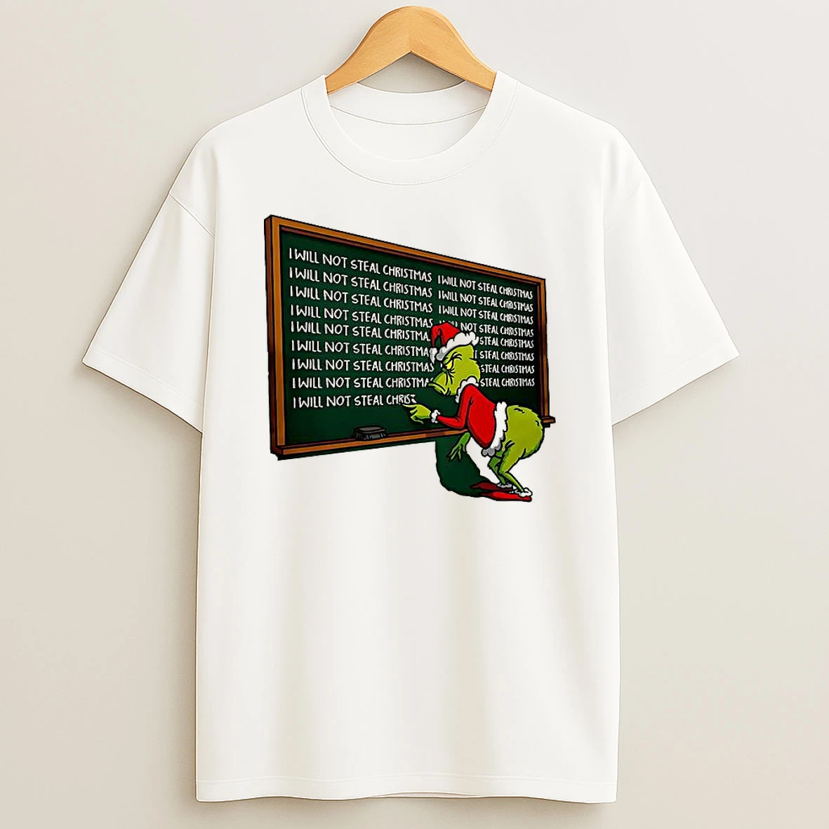 Grinch Copied Punishment I Will Not Steal Christmas T Shirt