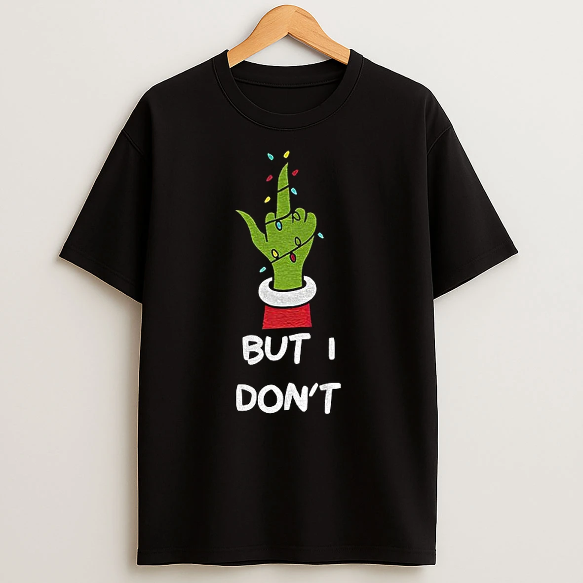 Grinch Hands Middle Finger But I Dont Merry Christmas T Shirt