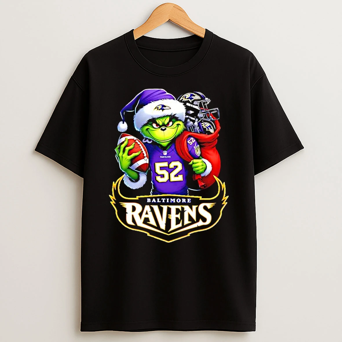 Grinch Holding Baltimore Ravens Grinchmas T Shirt