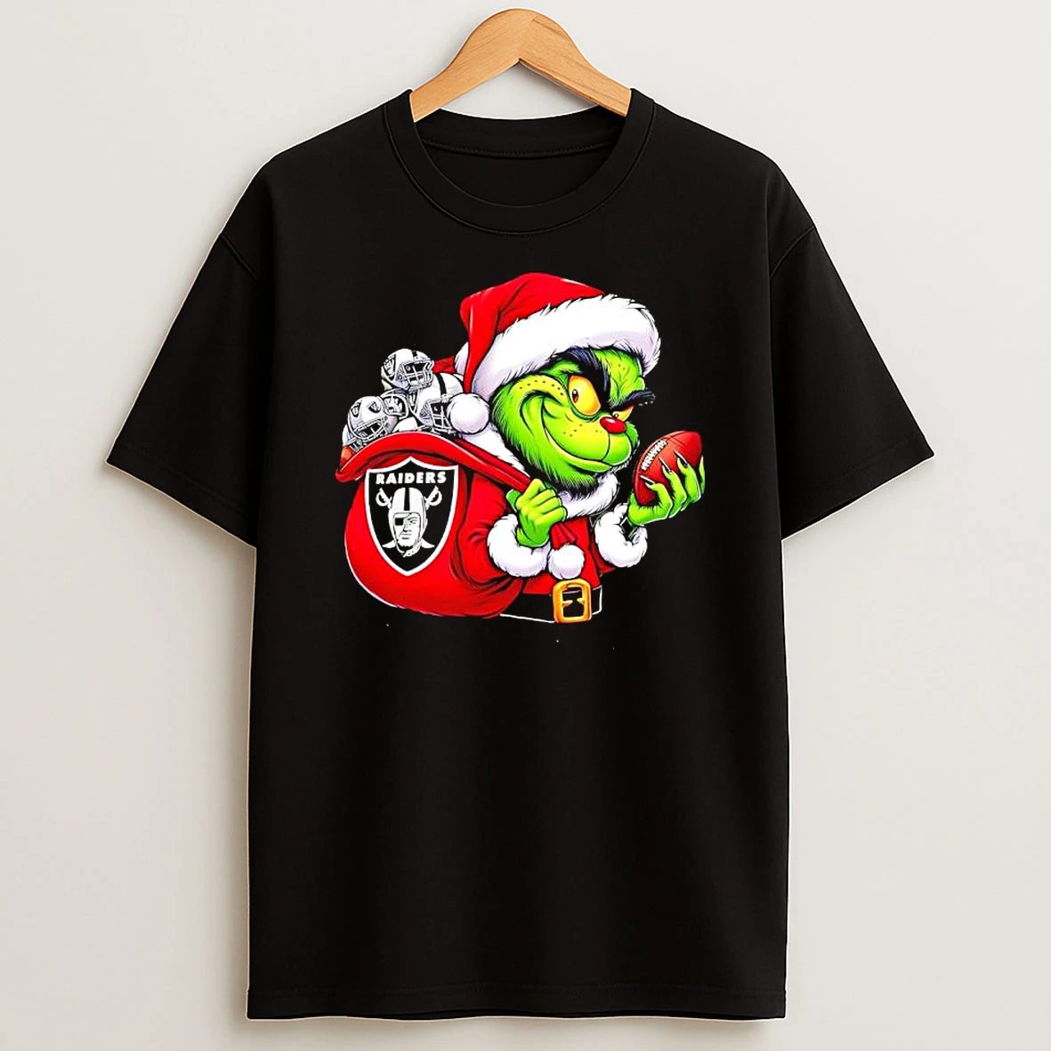 Grinch Holding Las Vegas Raiders Grinchmas T Shirt