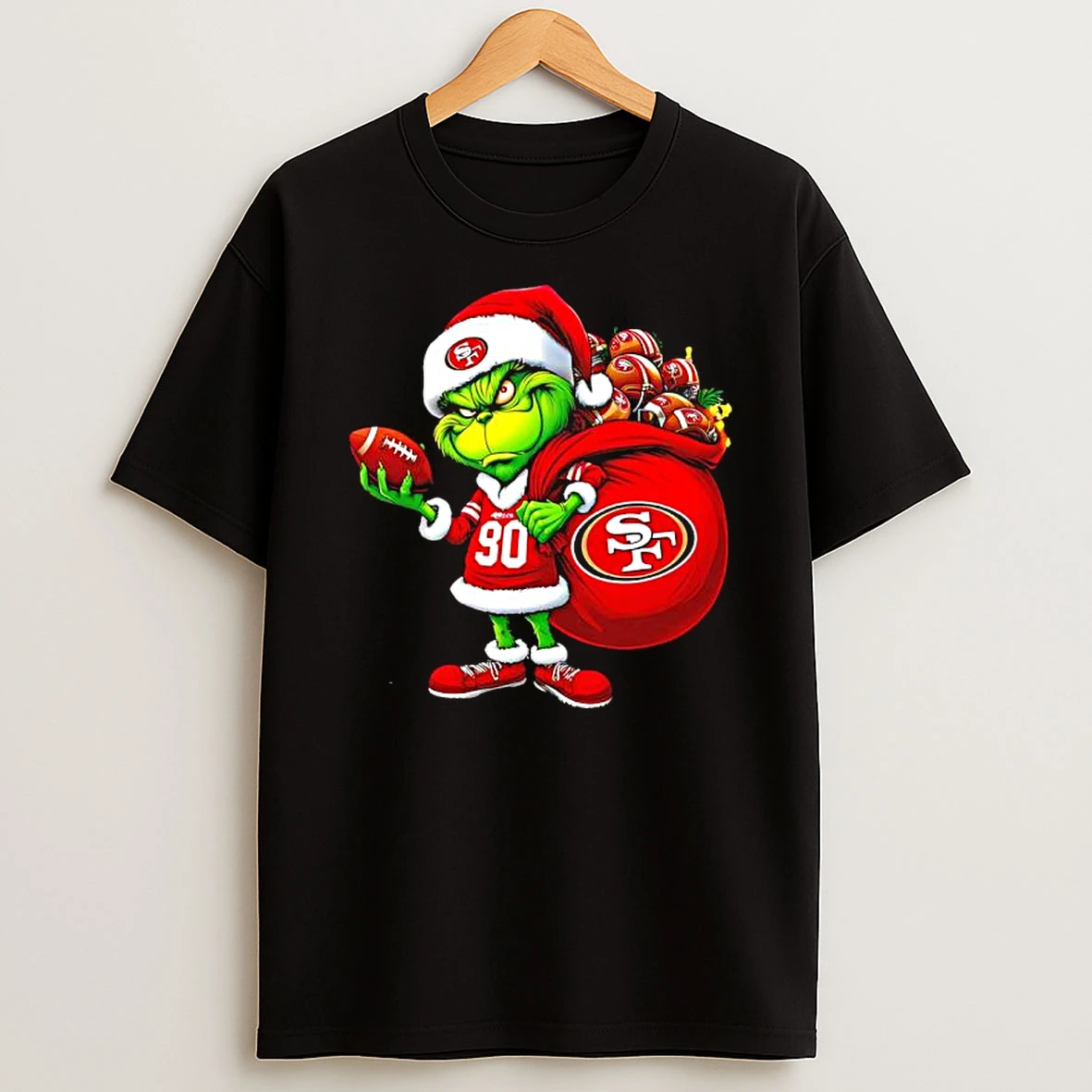 Grinch Holding San Francisco 49ers Grinchmas T Shirt