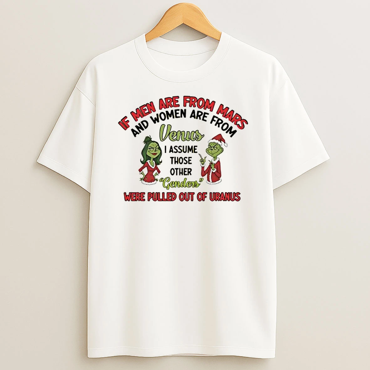 Grinch If Men Are From Mars Venus I Assume Those Other Genders Were Pulled Out Of Uranus T Shirt