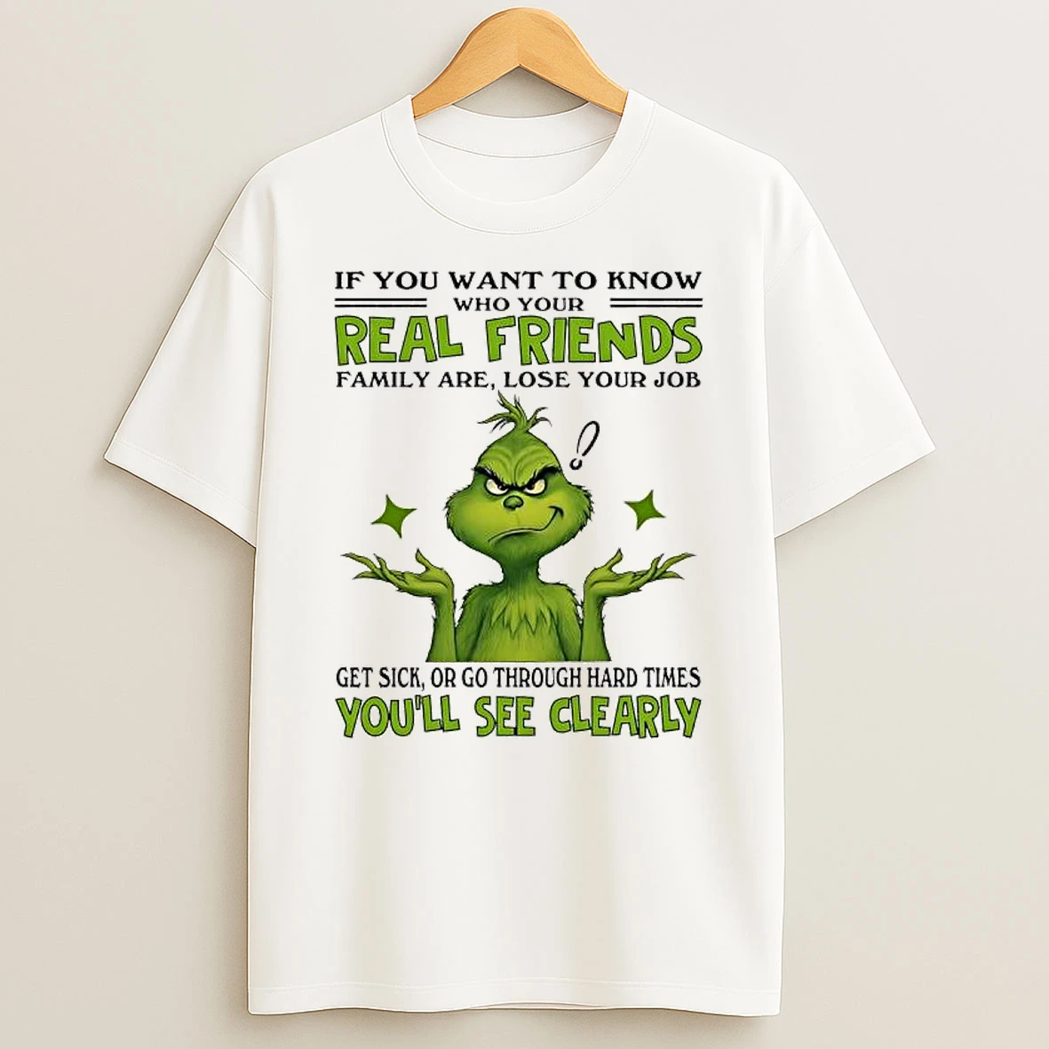 Grinch If You Want To Know Who Your Real Friends Family Are Lose Your T Shirt