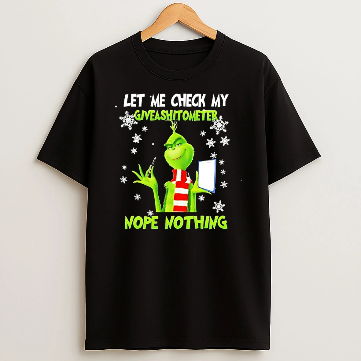 Grinch Let Me Check My Giveashitometer Mope Nothing T Shirt