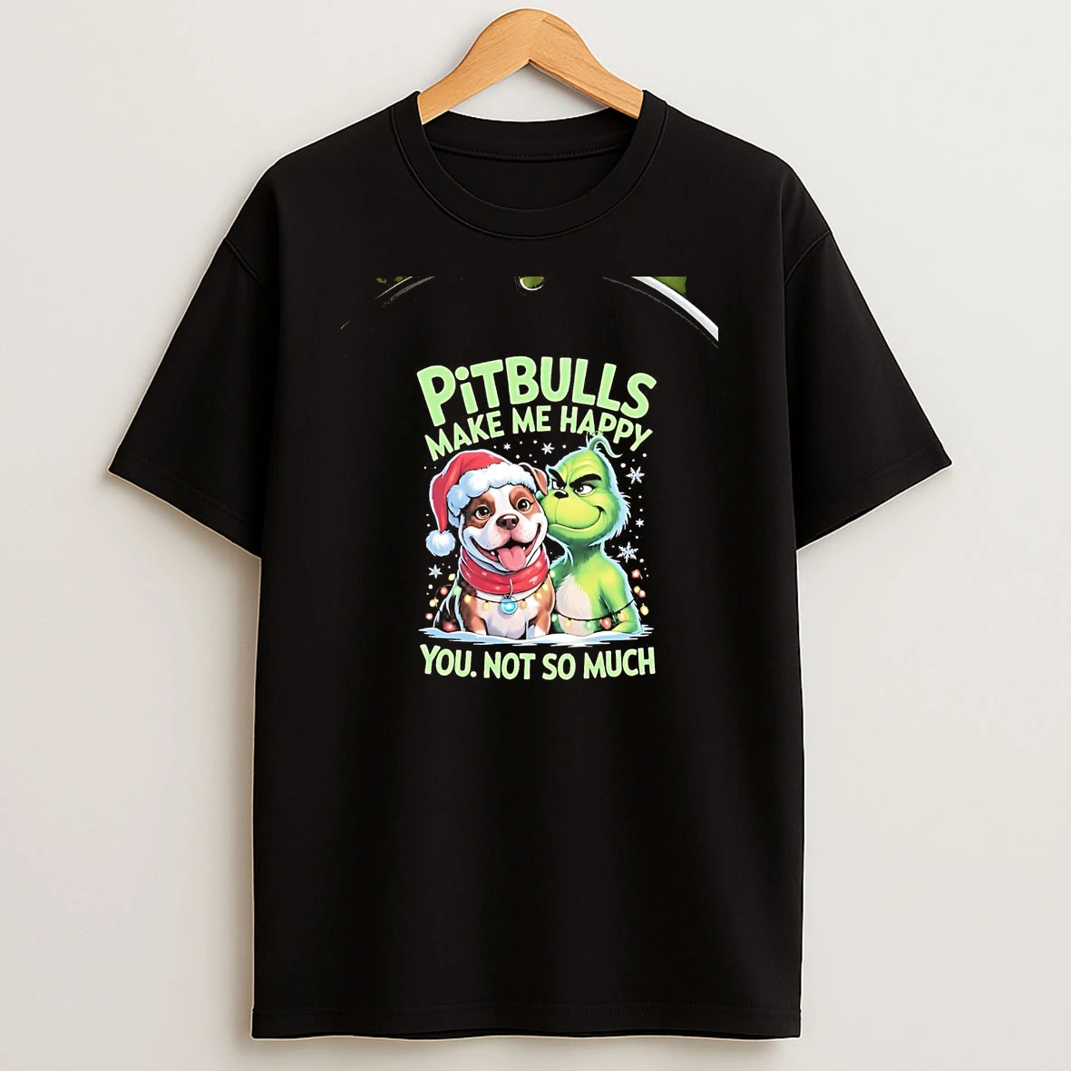 Grinch Pitbulls Make Me Happy You Not So Much Christmas Chriast T Shirt