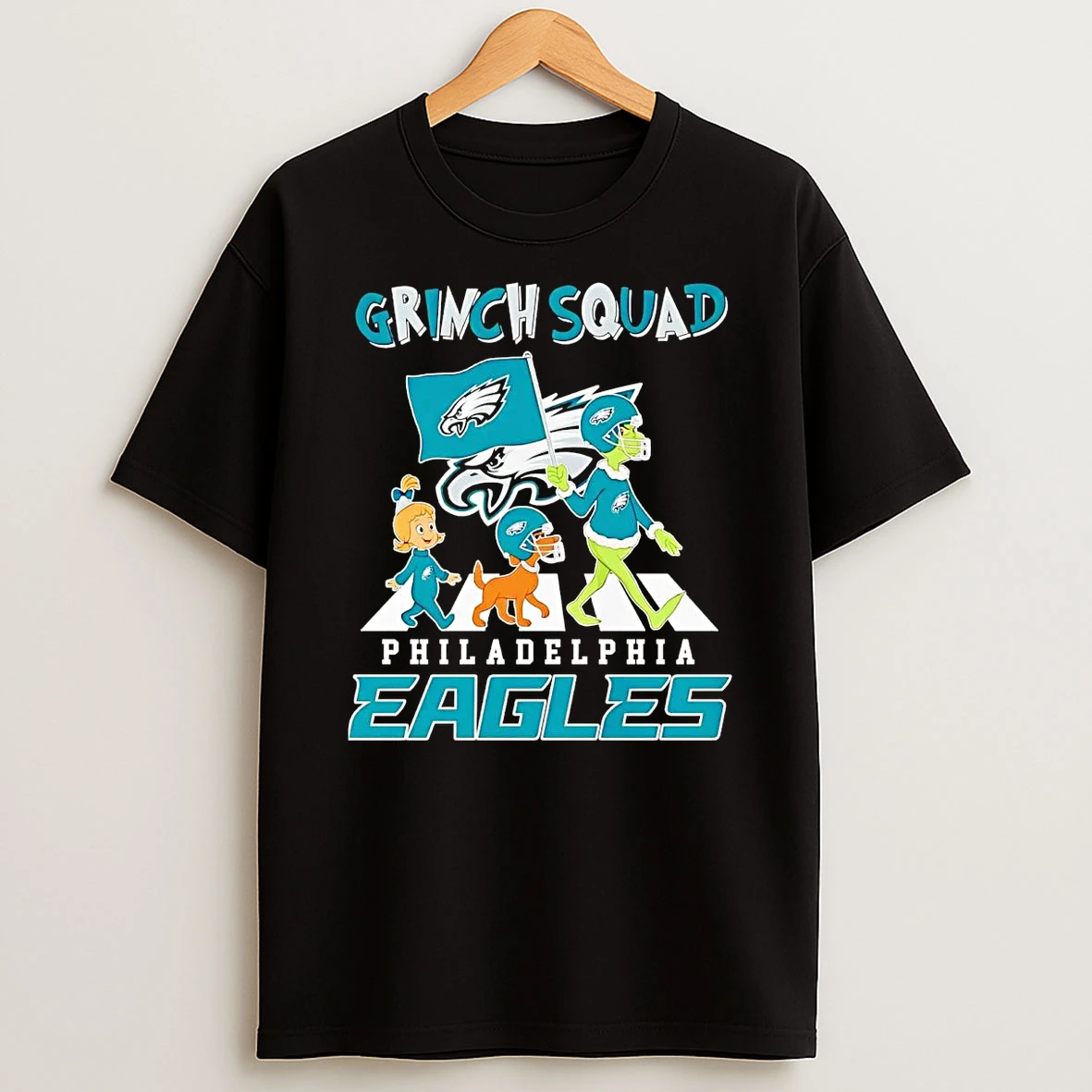 Grinch Squad Philadelphia Eagles Abbey Road T Shirt