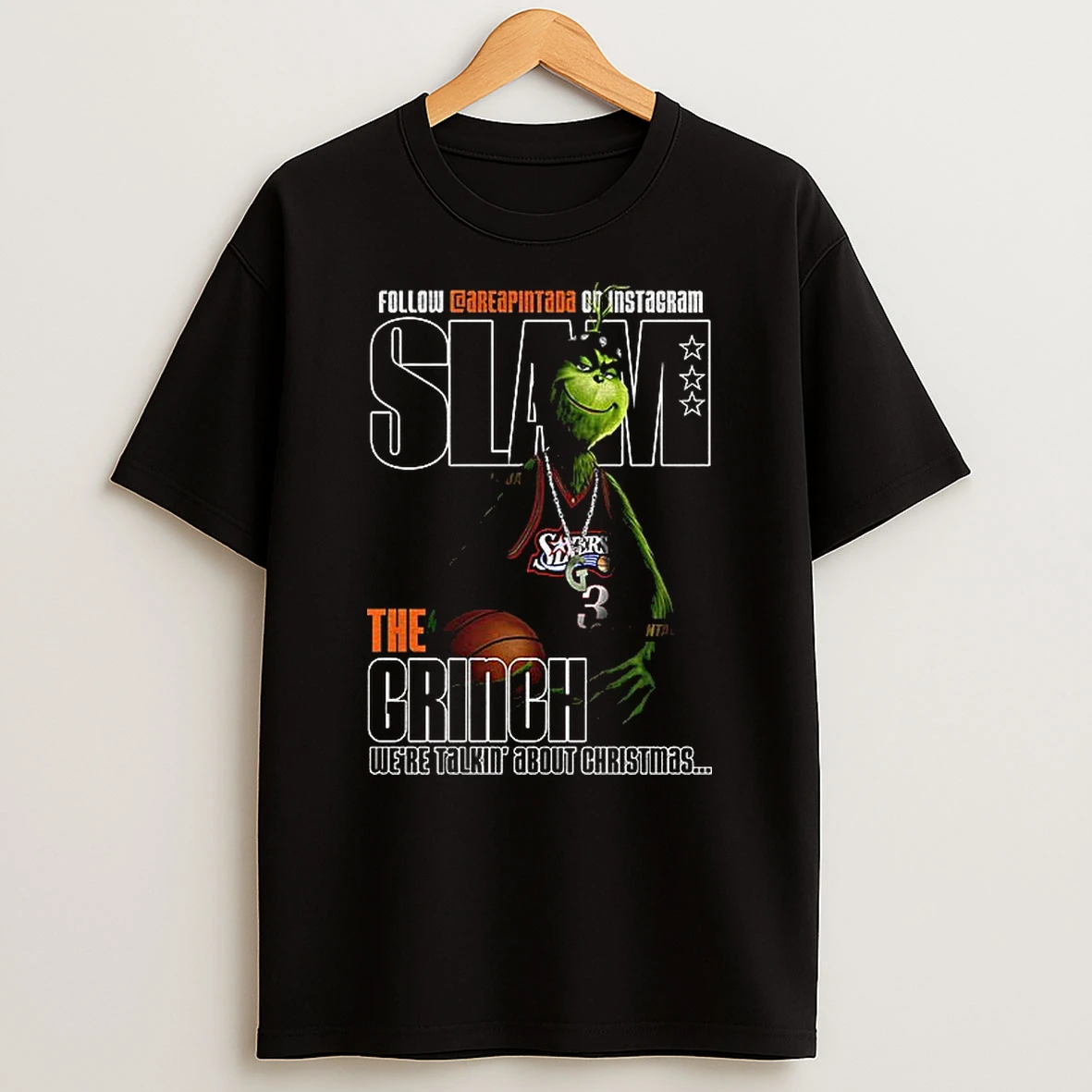 Grinch X Allen Iverson Philadelphia 76ers Basketball Slam The Grinch Were Talkin About Christmas T Shirt
