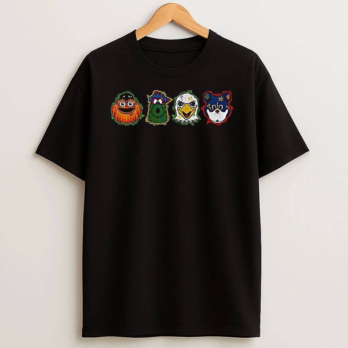 Gritty Phanatic Swoop Franklin The Dog Philadelphia Mascot Flyers Phillies Eagles 76ers T Shirt
