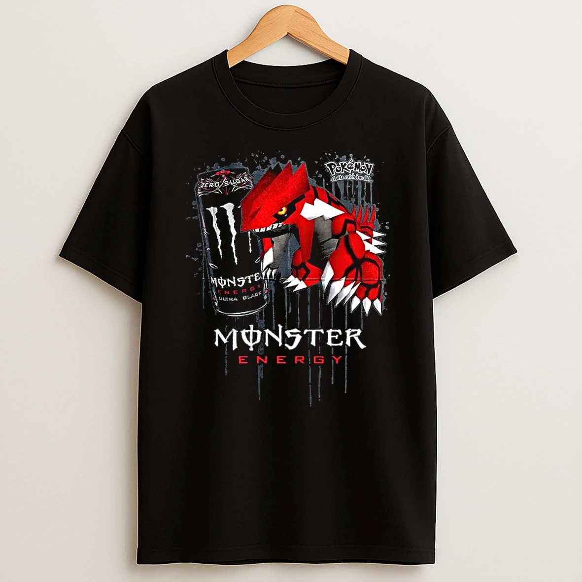 Groudon Pokemon Anime X Ultra Black Monster Energy Zero Sugar T Shirt