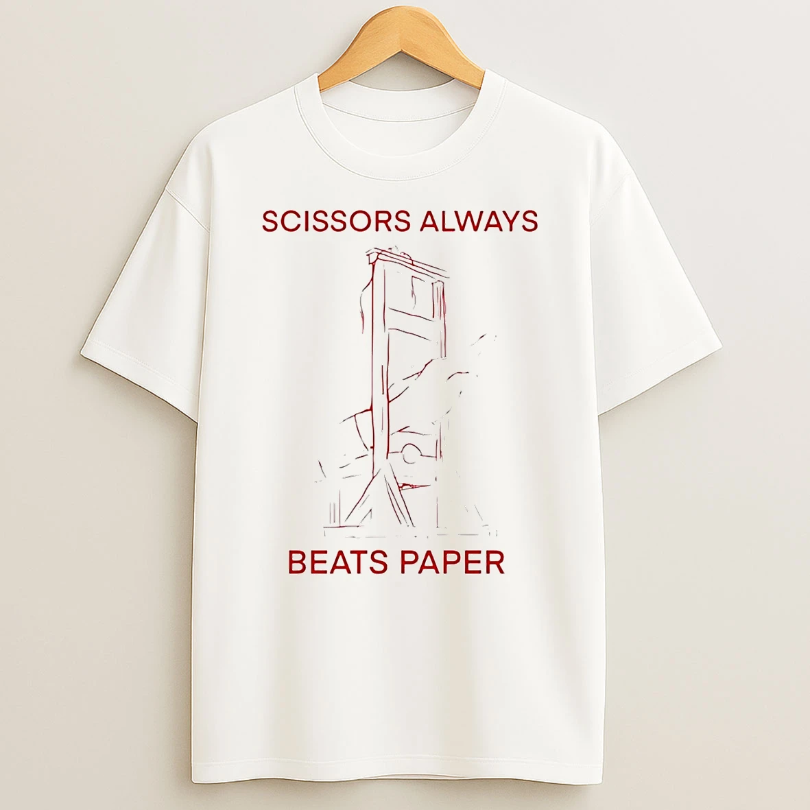 Guillotine Scissors Always Beats Paper T Shirt