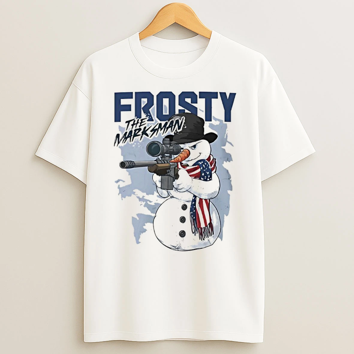 Gun Snowman Frosty The Marksman T Shirt