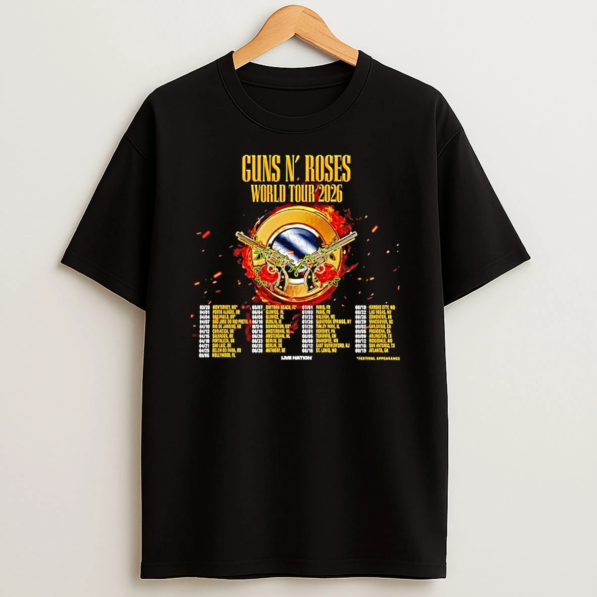Guns N Roses World Tour 2026 T Shirt