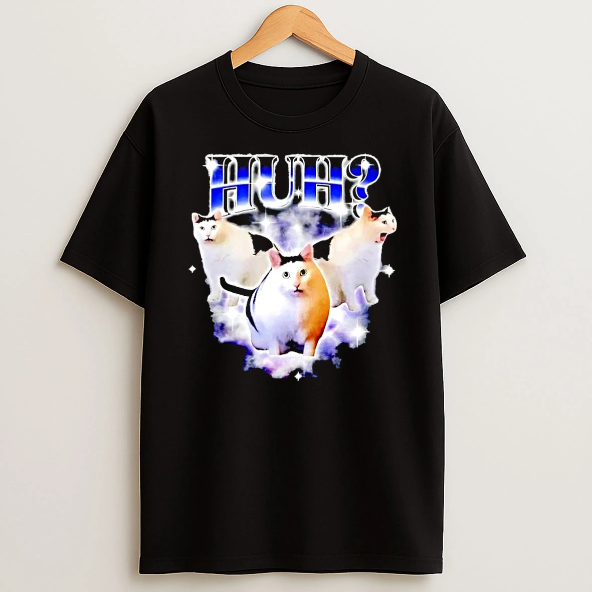 Huh Funny Dank Cat Graphic T Shirt