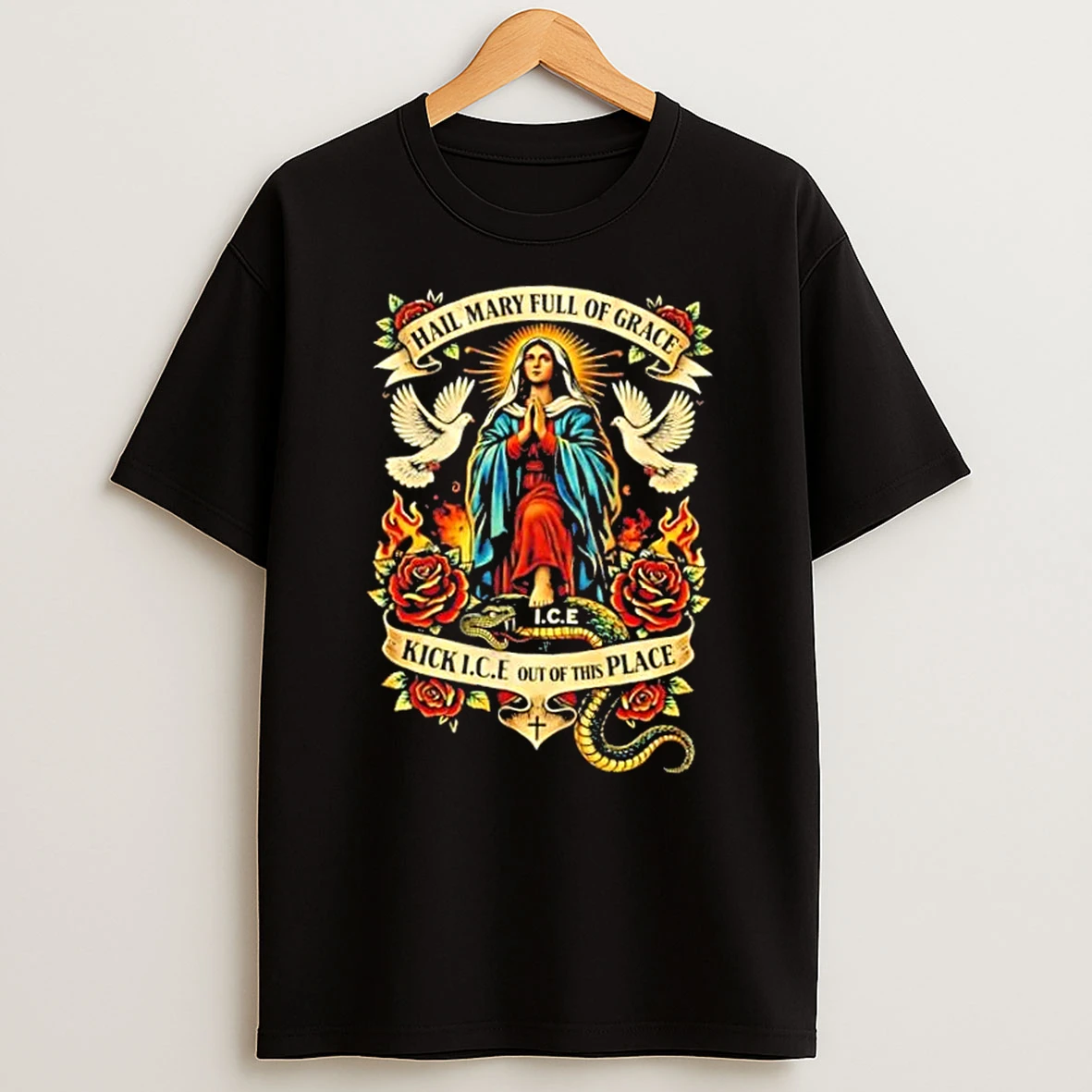 Hail Mary Full Of Grace Kick Ice Out Of This Place T Shirt