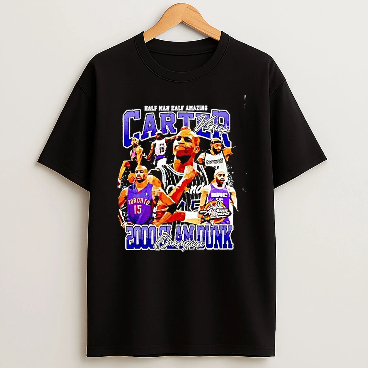 Half Man Half Amazing Vince Carter 200 Slam Dunk Champions Graphic Retro T Shirt