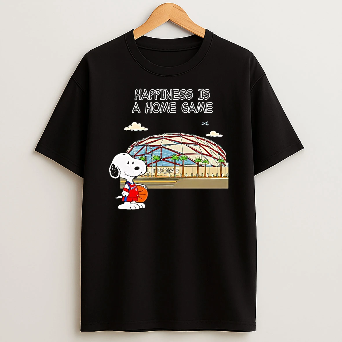 Happiness Is A Home Game Snoopy Clippset Sports Arena T Shirt
