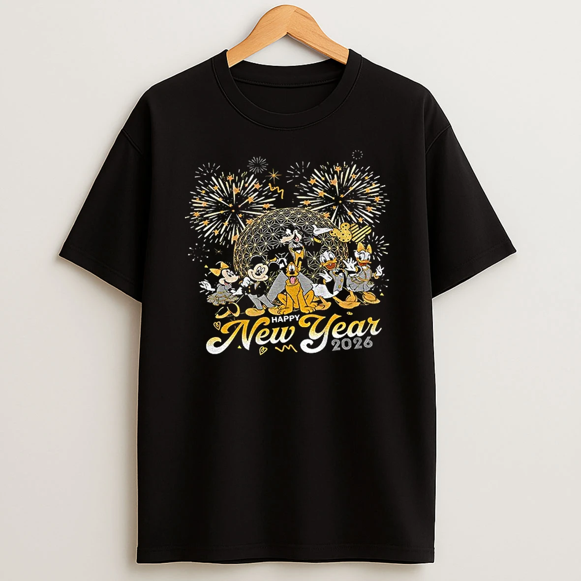 Happy New Year 2026 Mickey And Friends Epcot T Shirt