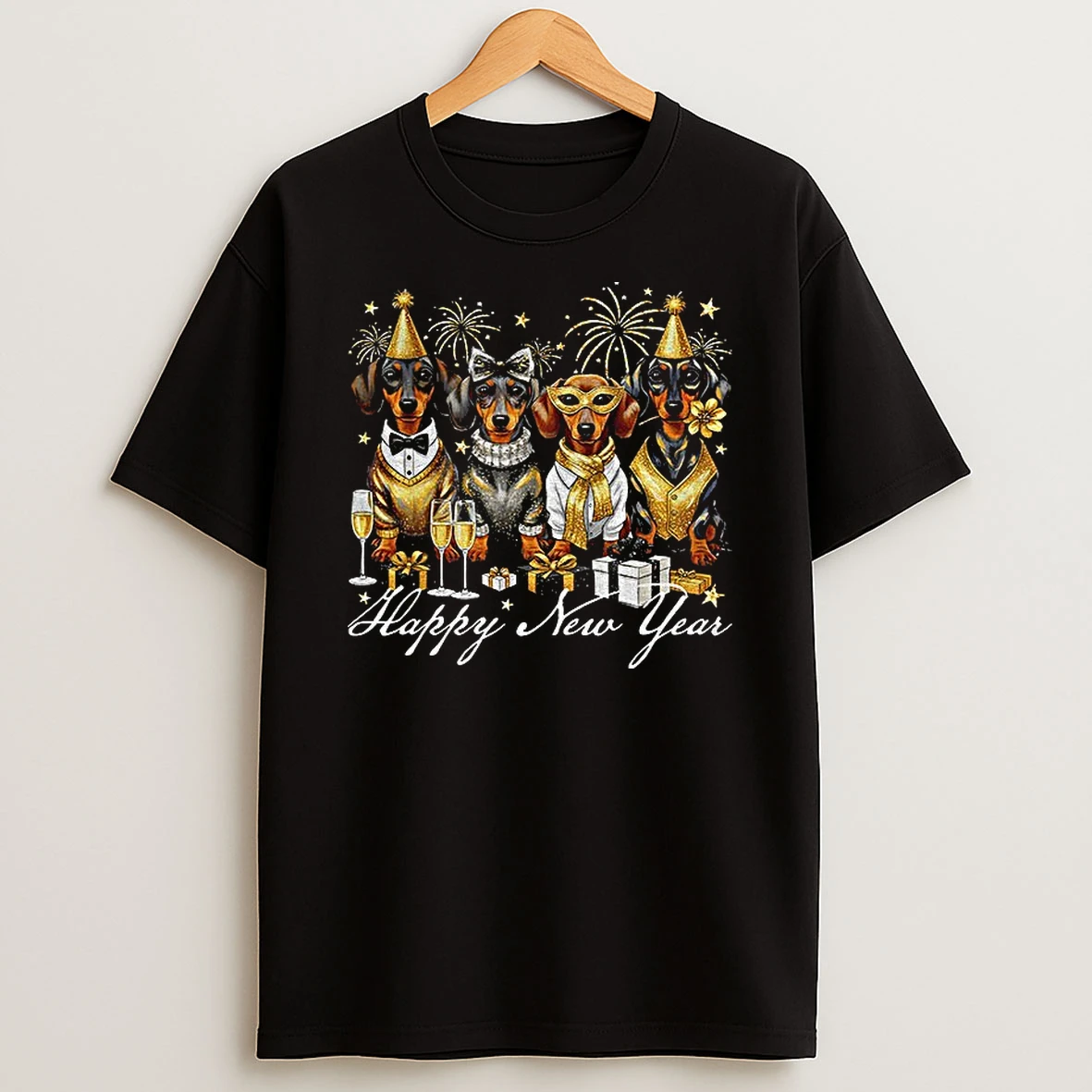 Happy New Year Dachshund Dog 2026 T Shirt