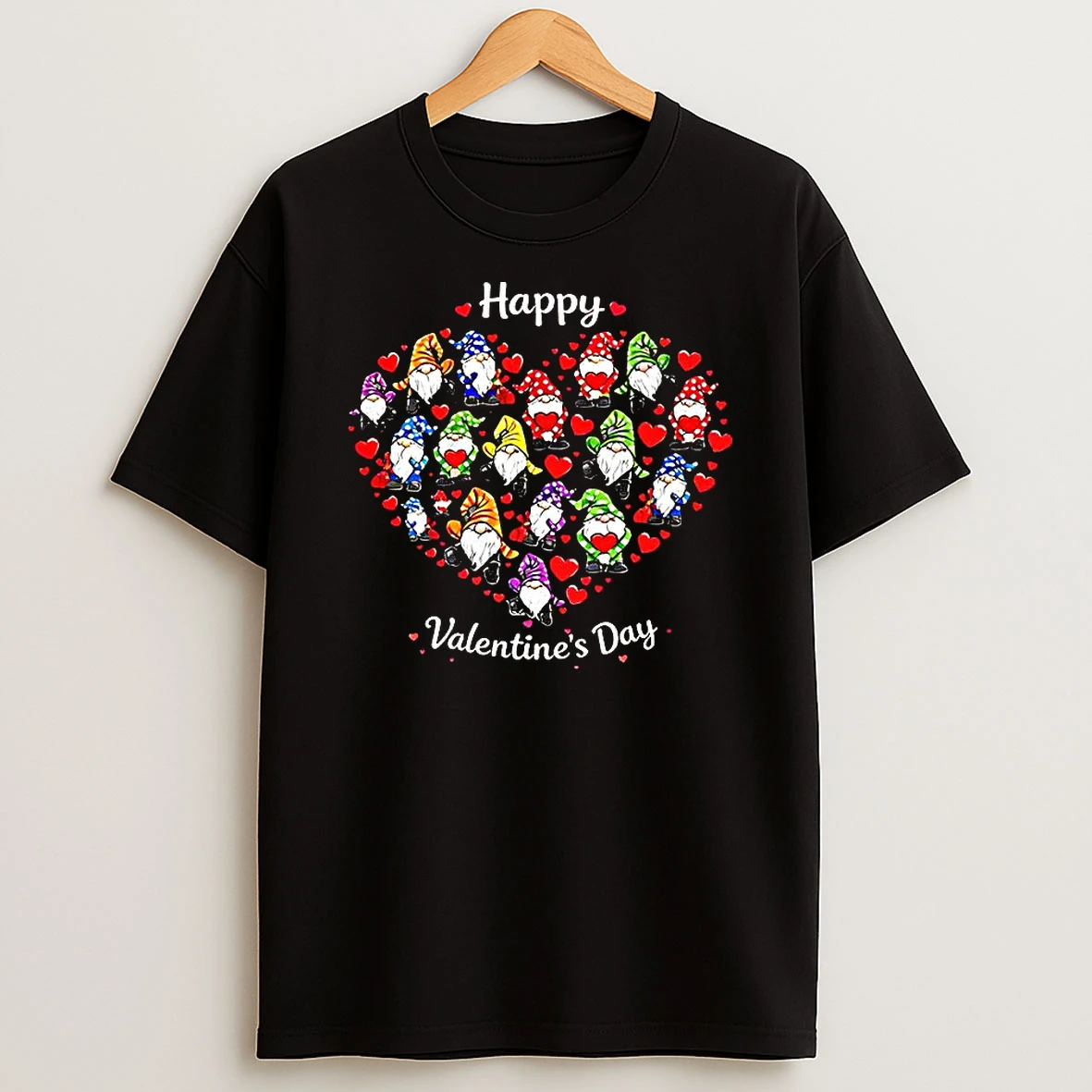Happy Valentines Day Gnomes Arranged In The Shape Of A Heart T Shirt