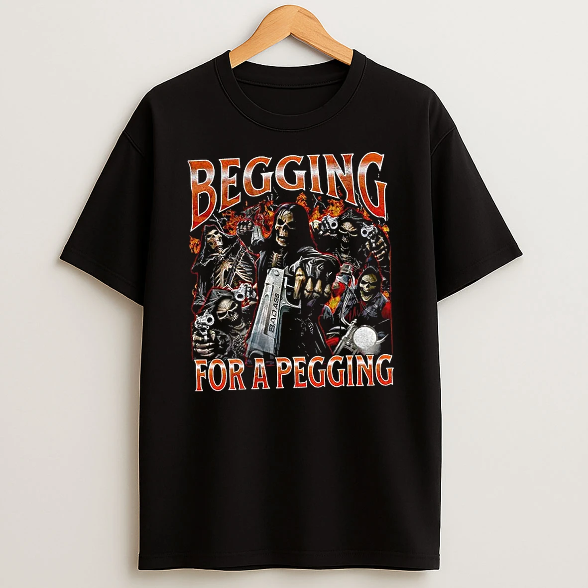 Hard Skeleton Meme Begging For A Pegging Graphic T Shirt