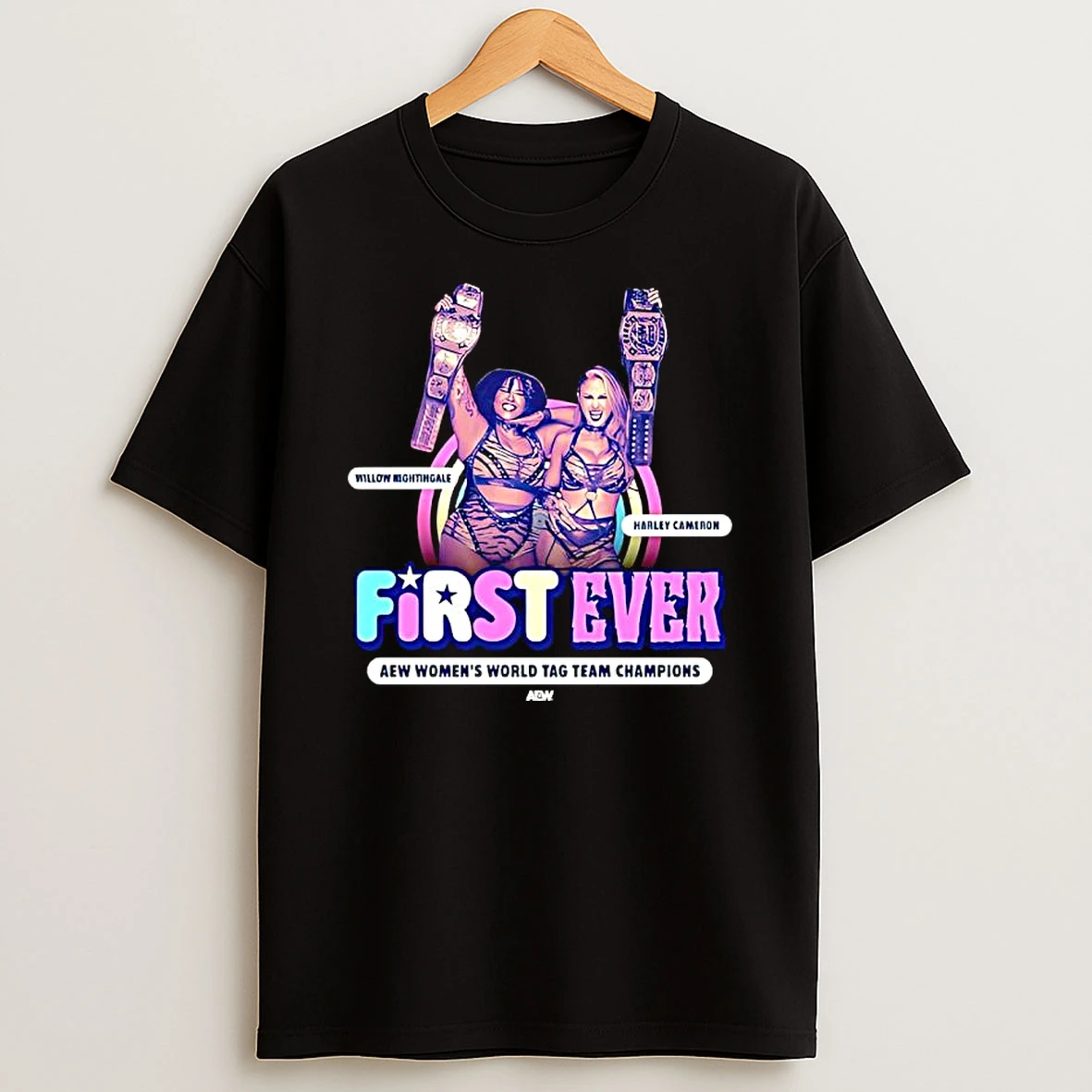 Harley Cameron And Willow Nightingale First Ever Aew Womens World Tag Team Champions T Shirt