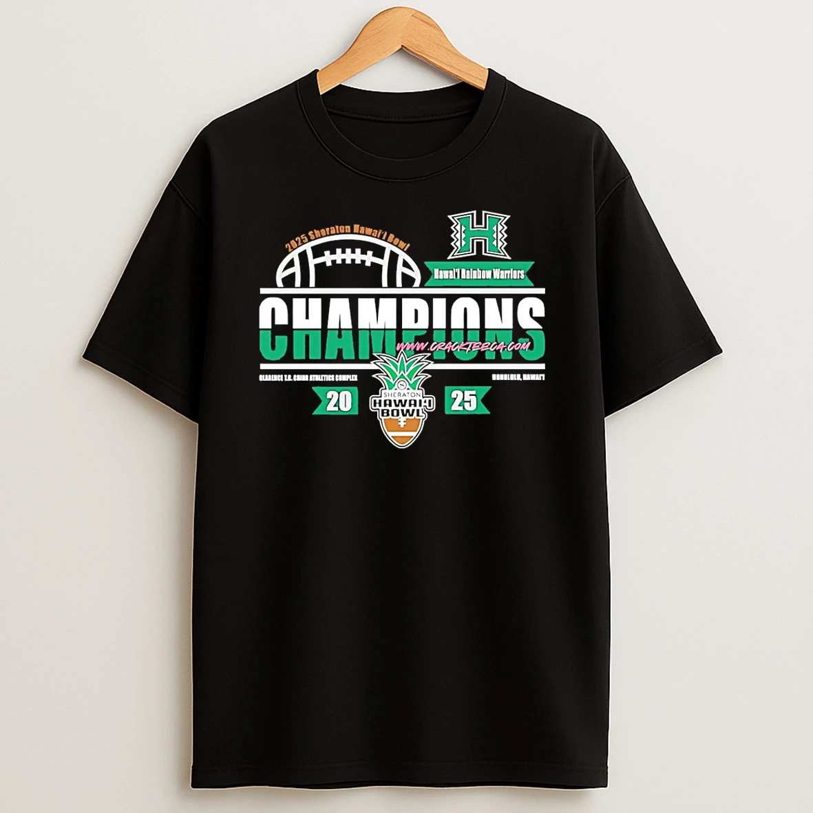Hawaii Rainbow Warriors Football 2025 Sheraton Hawaii Bowl Champions T Shirt