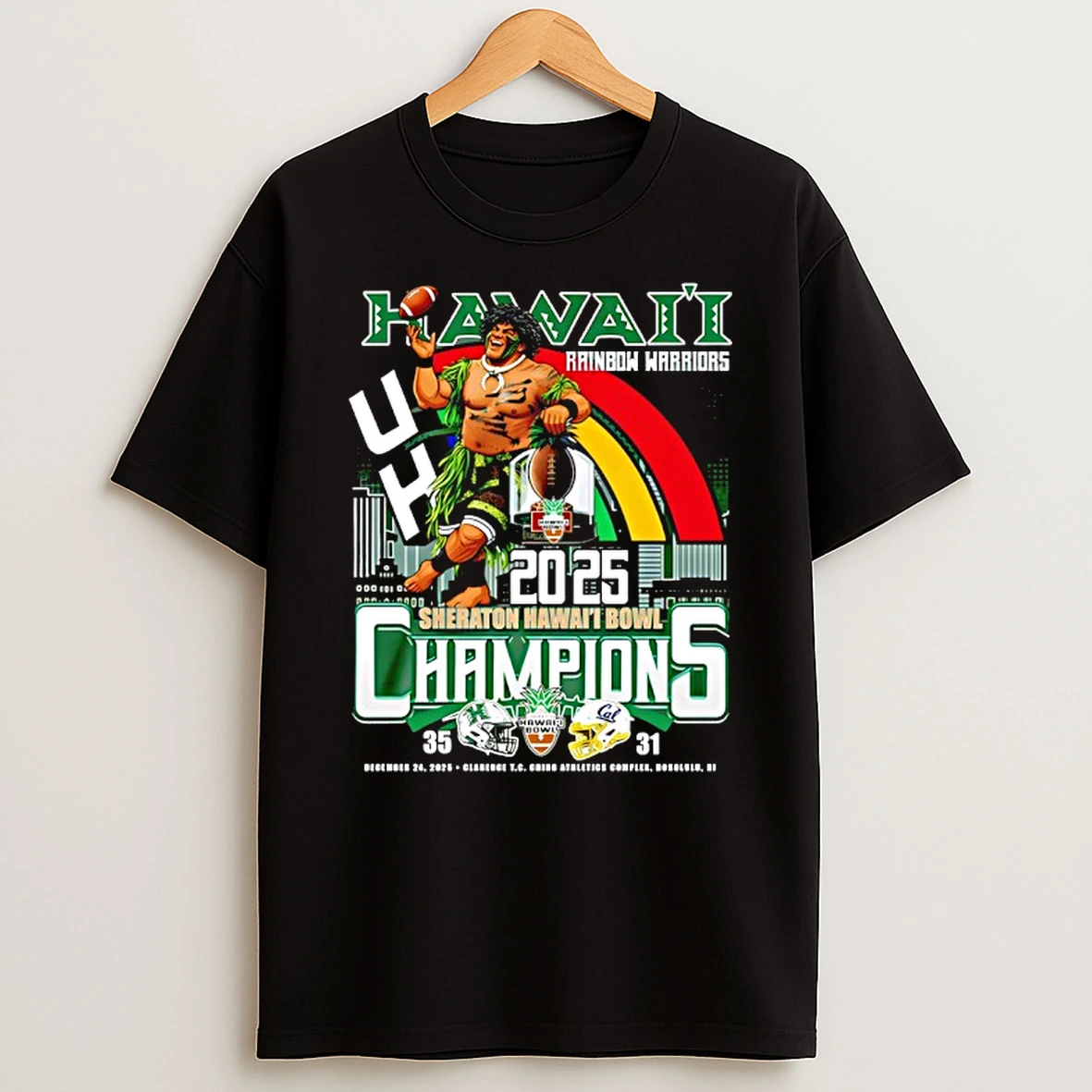 Hawaii Rainbow Warriors Sheraton Hawaii Bowl 2025 T Shirt