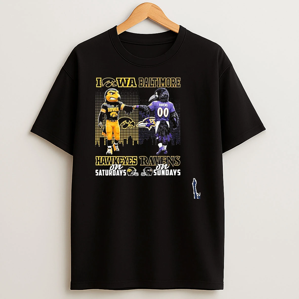 Hawkeyes Vs Ravens Mascot On Saturdays And On Sundays T Shirt