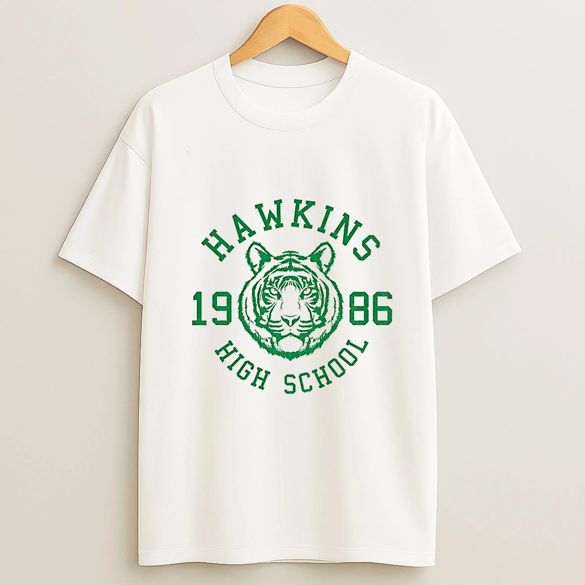 Hawkins High School 1986 Tiger Retro Logo T Shirt