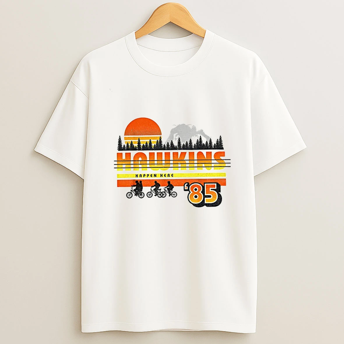 Hawkins Upside Down Happen Here Friends Dont Lie 85 Vintage T Shirt