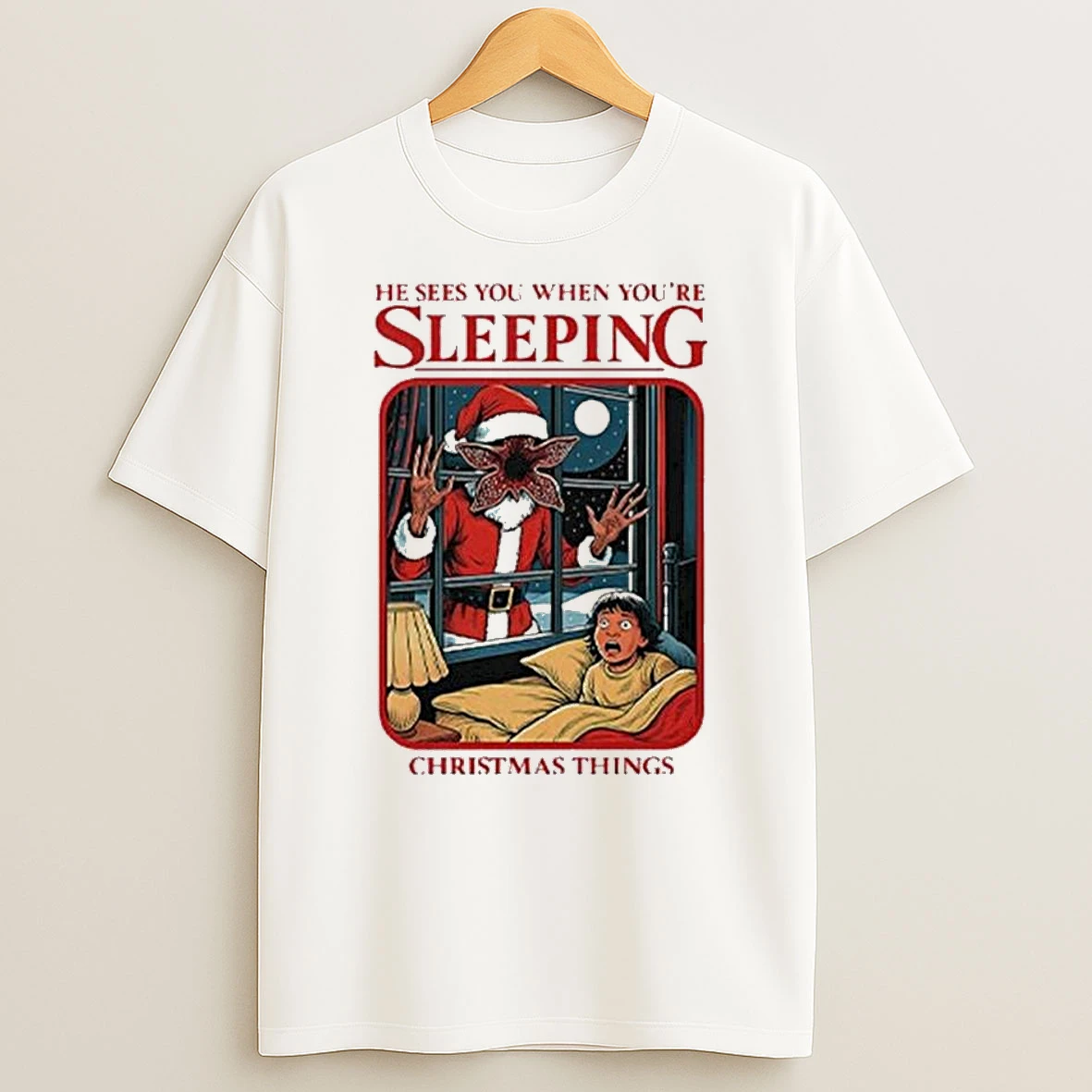 He Sees You When Youre Sleeping Christmas Things 2025 T Shirt