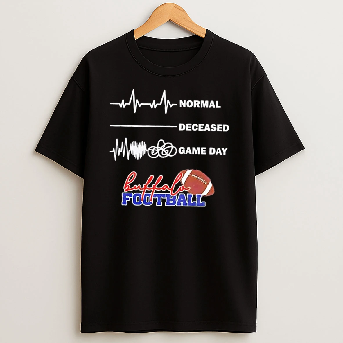 Heartbeat Normal Deceased Game Day Buffalo Bills Football T Shirt