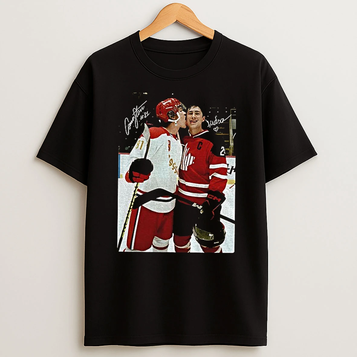 Heated Movie Rivalry Hockey Couple Graphic Signature T Shirt