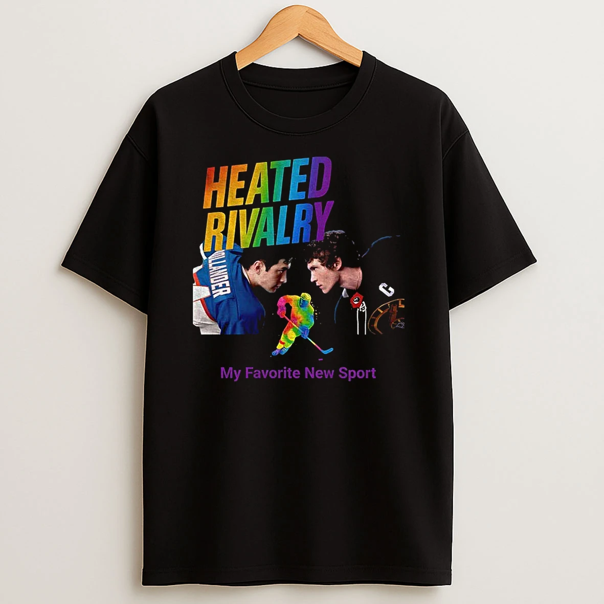 Heated Rivalry Gay Hockey Pride Lgbtq Rainbow Hockey Graphic T Shirt