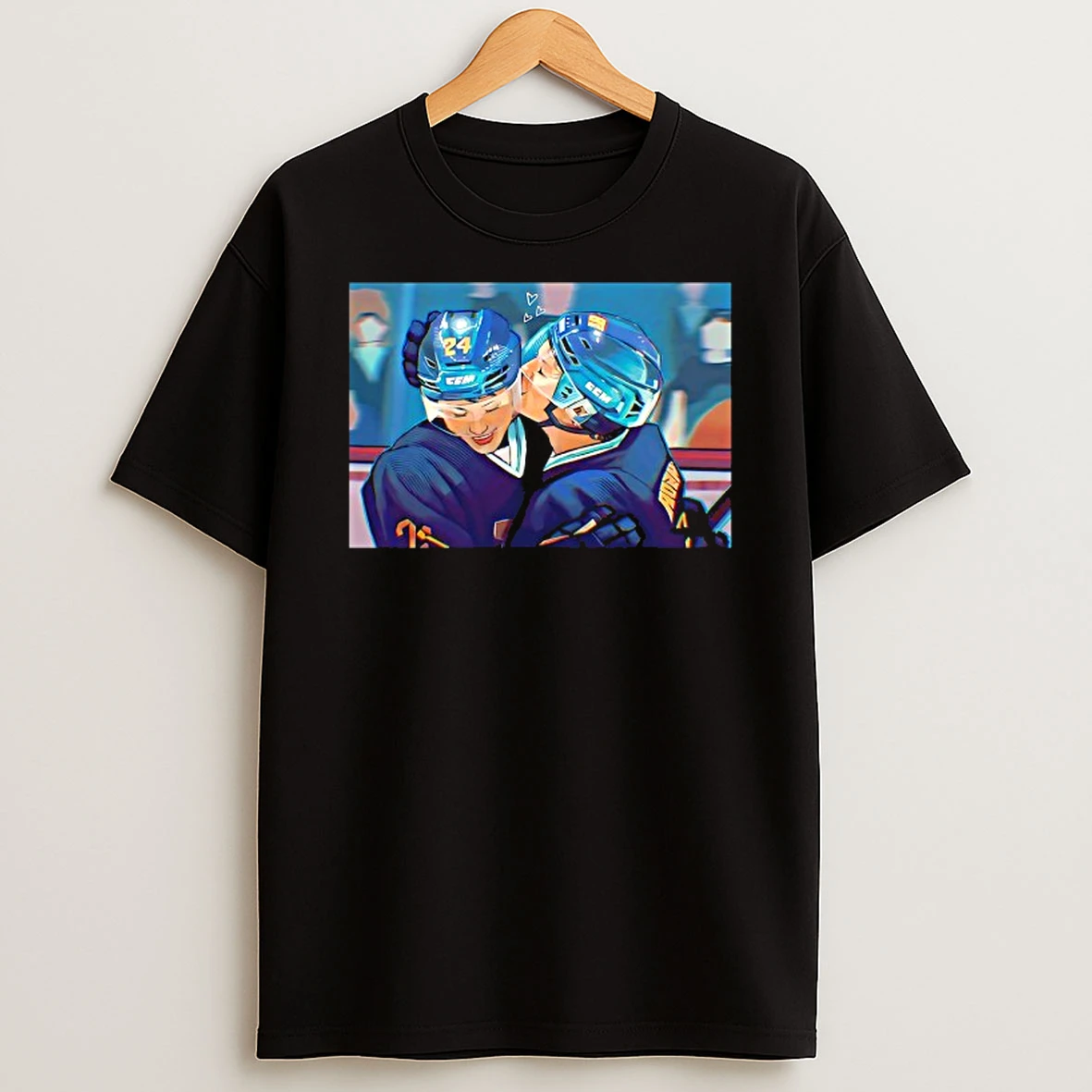 Heated Rivalry Hollanov Cheek Kiss T Shirt