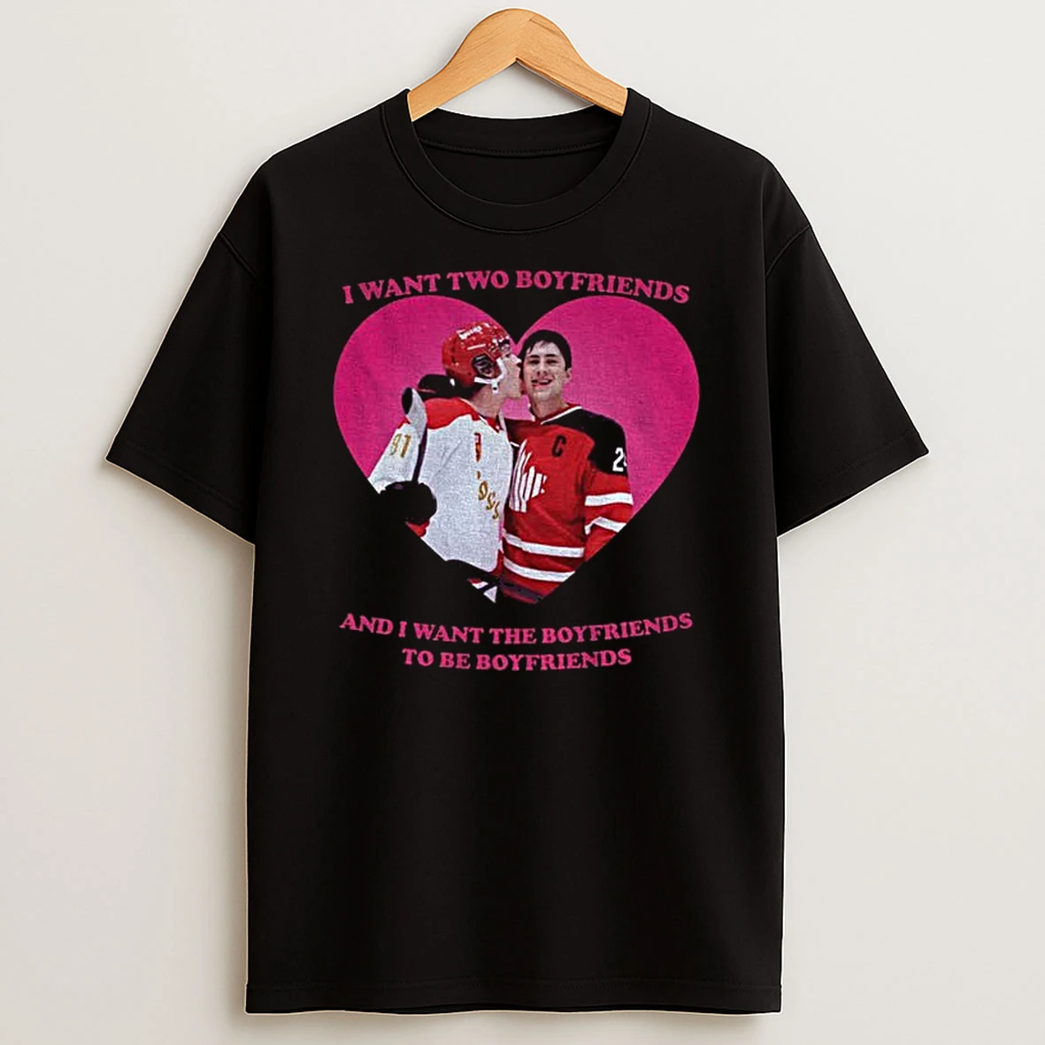 Heated Rivalry Ilya Shane I Want Two Boyfriends Pink Heart T Shirt