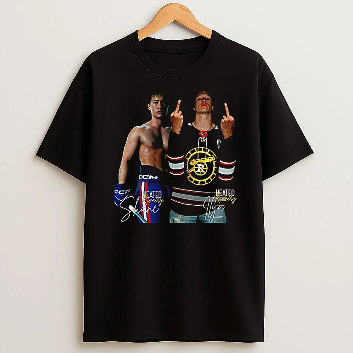 Heated Rivalry Shane And Ilya Flipping The Bird T Shirt