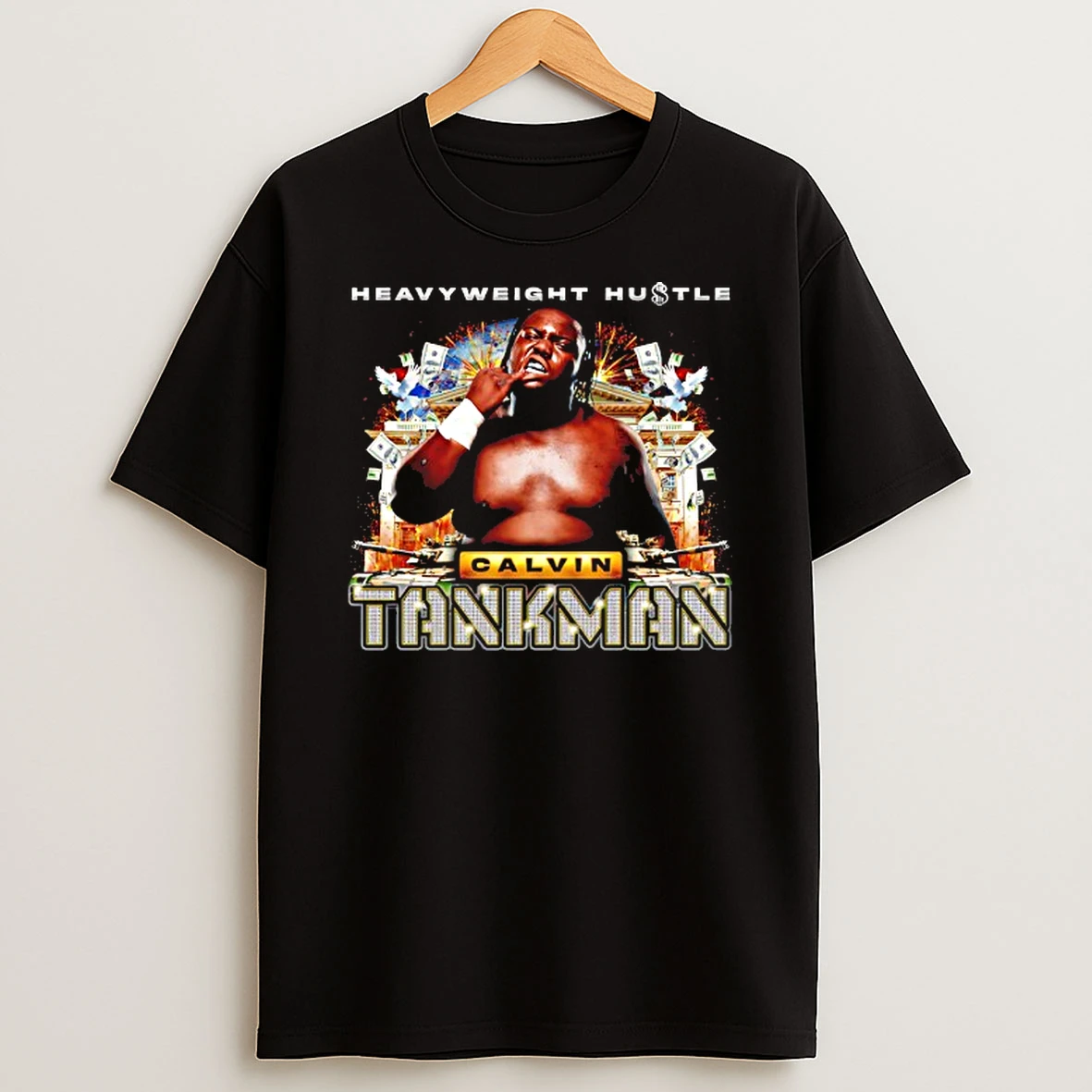 Heavyweight Hustle Calvin Tankman 90s Hip Hop T Shirt