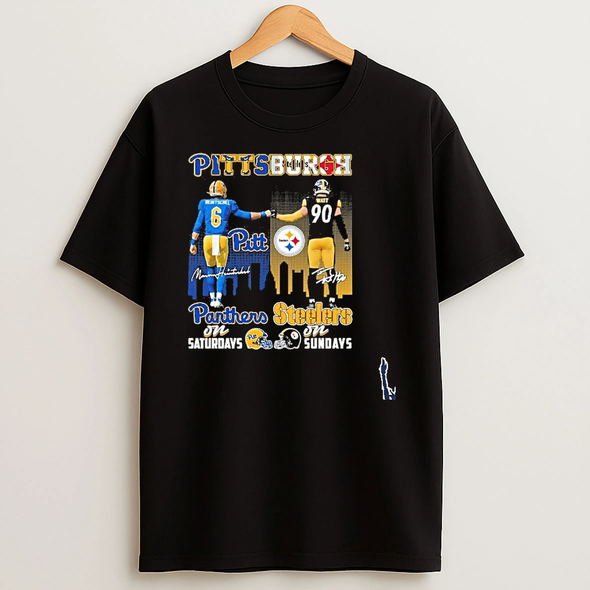 Heintschel Pitt Panthers On Saturday And Tj Watt Pittsburgh Steelers On Sundays T Shirt