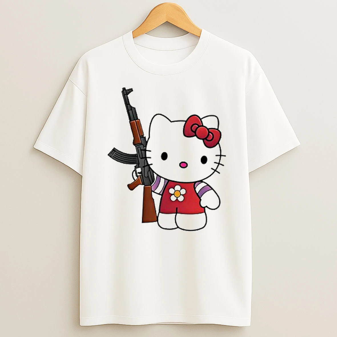 Hello Kitty Ak 47 Circle T Shirt