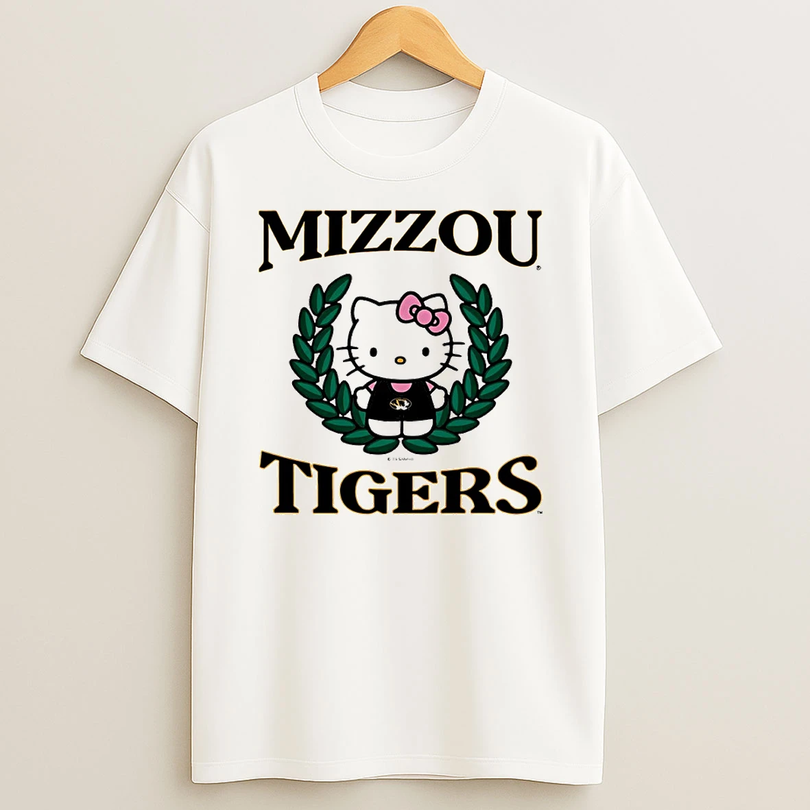 Hello Kitty Missouri Tigers Crest Circle T Shirt