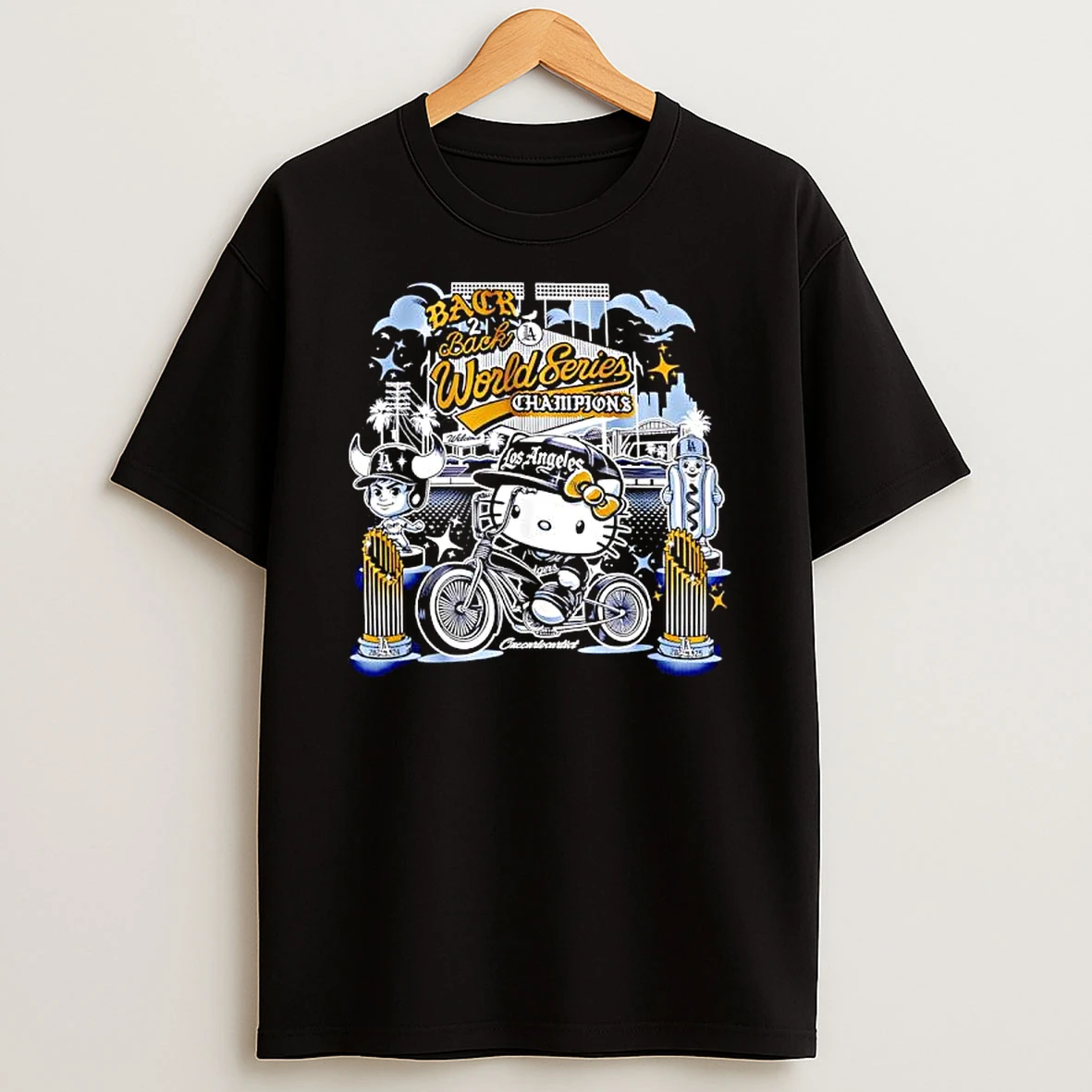Hello Kitty And Los Angeles Dodgers Back 2 Back World Series Champions T Shirt