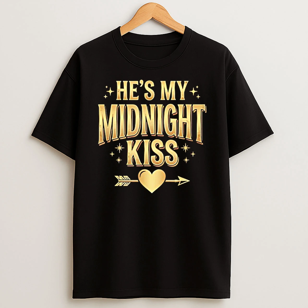 Hes My Midnight Kiss Valentine Is Coming Vintage T Shirt