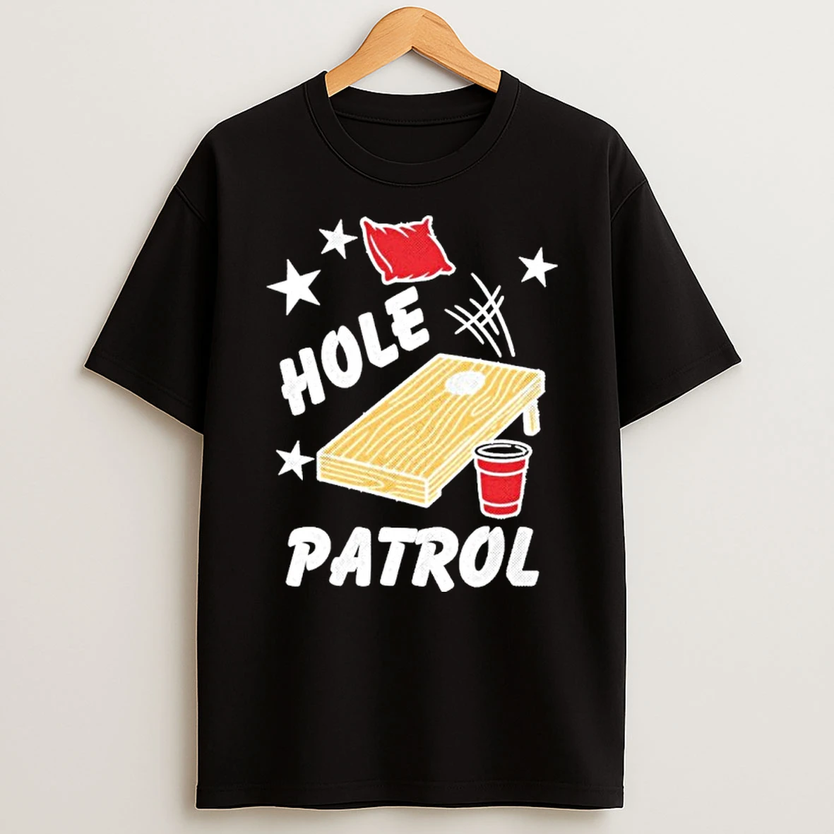 Hole Patrol Funny Cornhole T Shirt