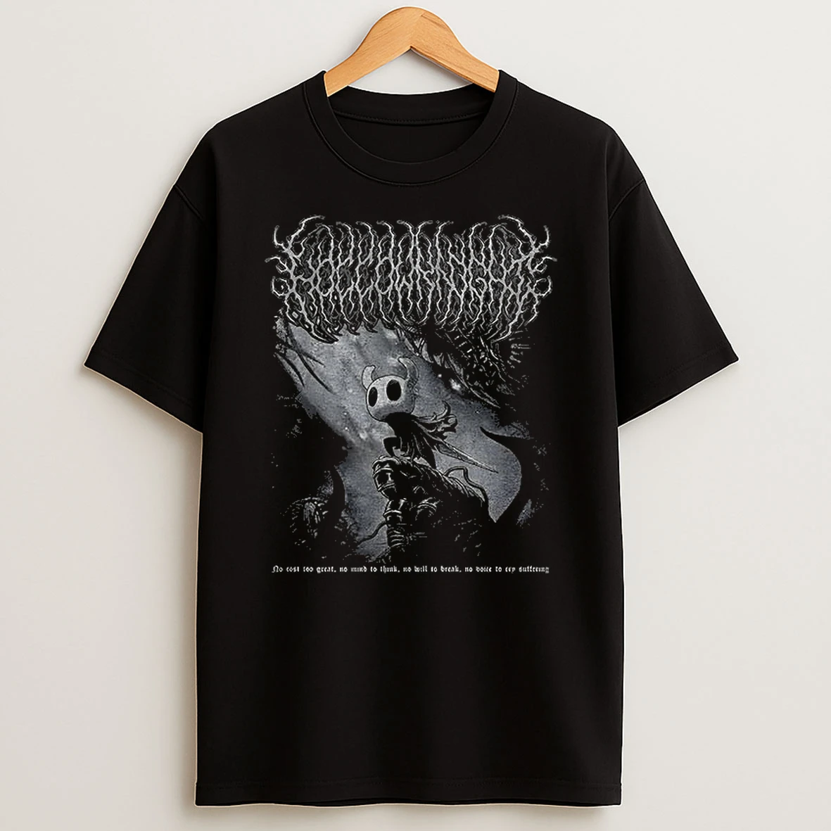 Hollow Knight Metal No Cost To Great No Mind To Think T Shirt