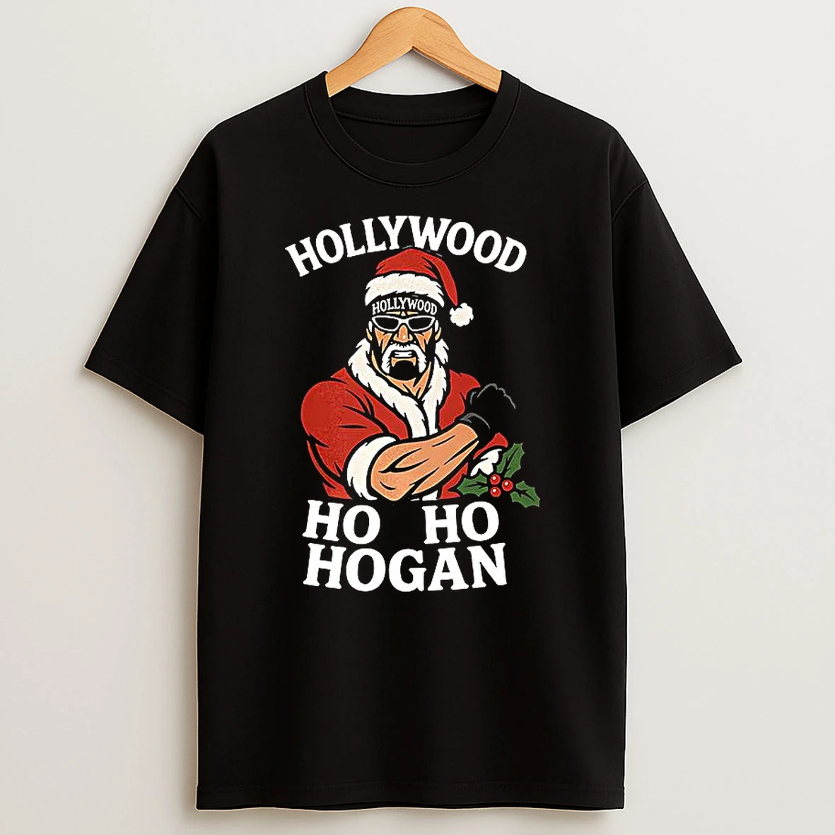 Hollywood Ho Ho Hogan Merry Christmas Tribute T Shirt