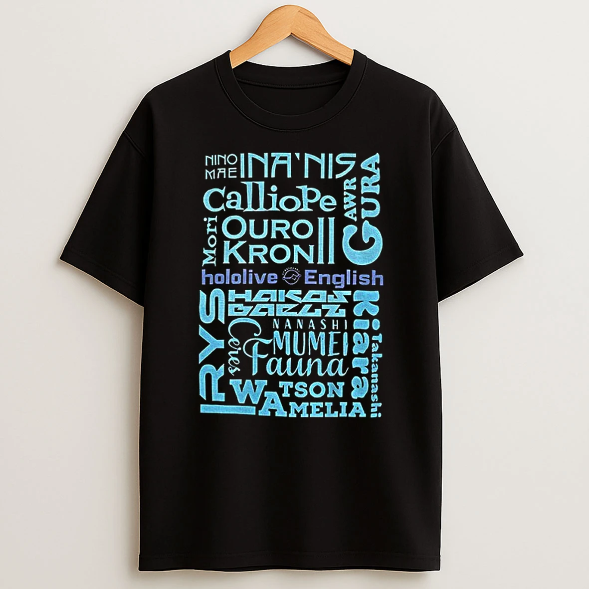 Hololive English Ninomae Inanis Mori Calliope Ouro Kronii Tsukumo Sana Ceres Fauna T Shirt