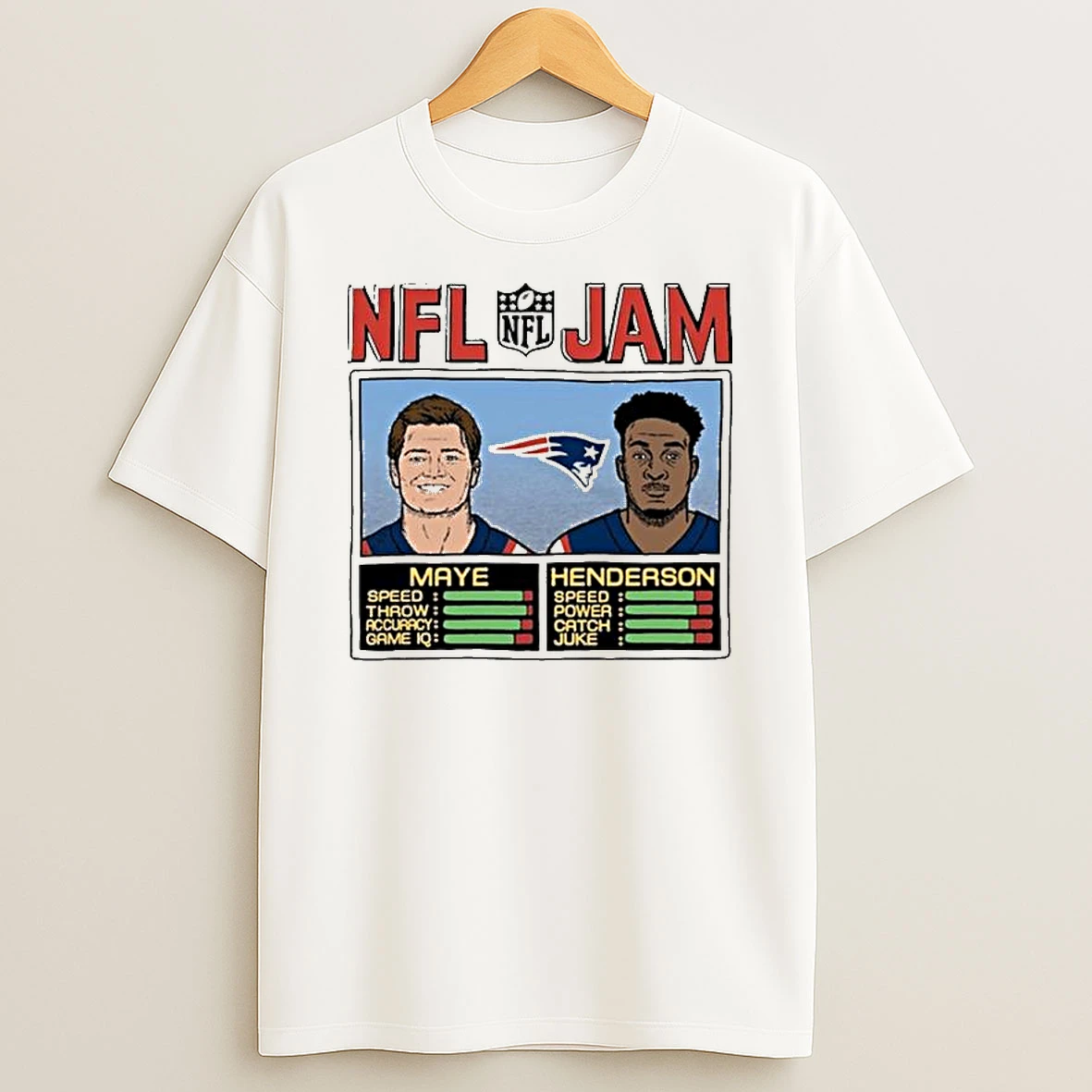 Homage Drake Maye Treveyon Henderson New England Patriots Nfl Jam Tri Blend T Shirt