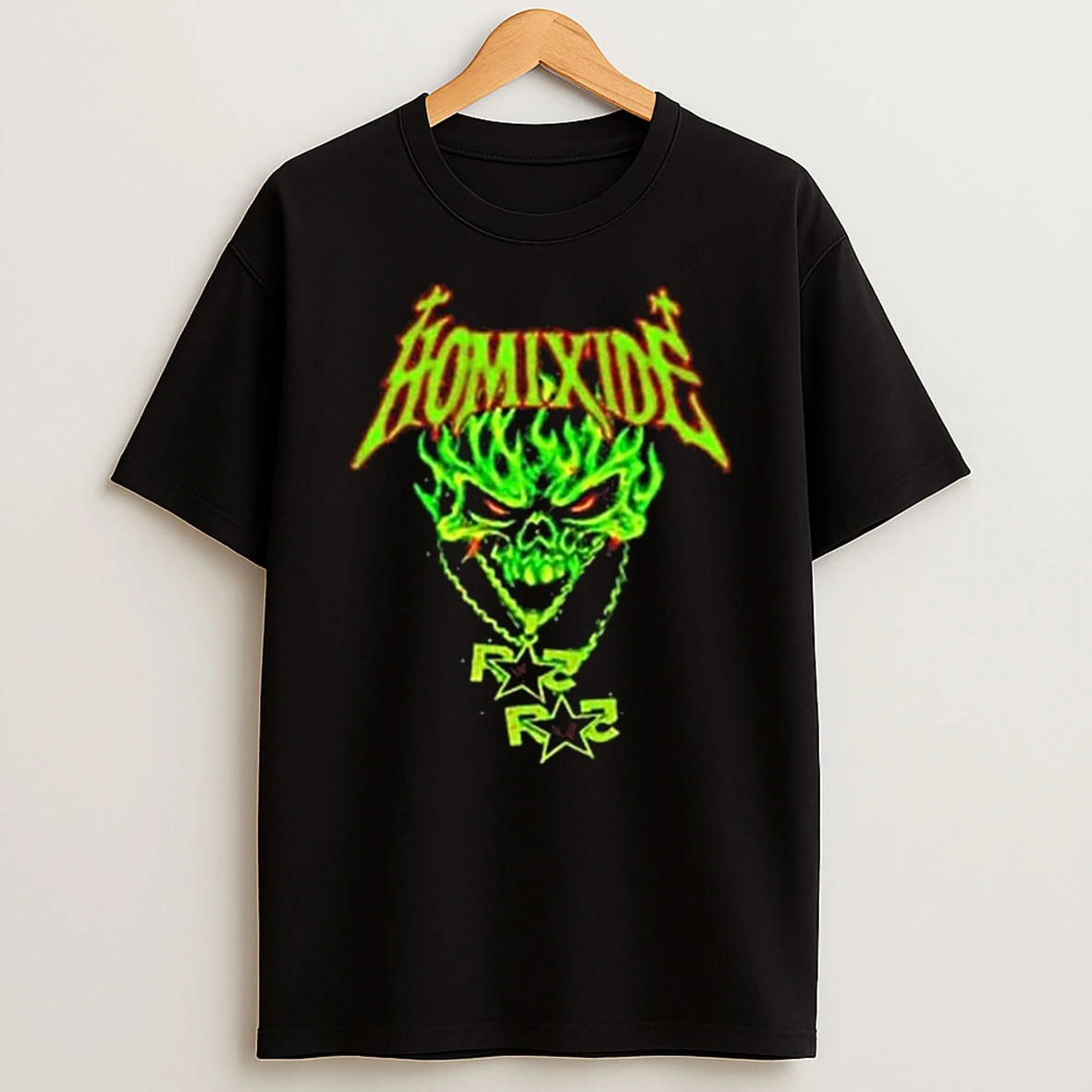 Homixide Gang Green Flames T Shirt